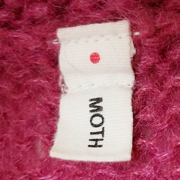 Anthropologie Moth Maroon Mohair Fringe Sweater - Picture 7 of 8